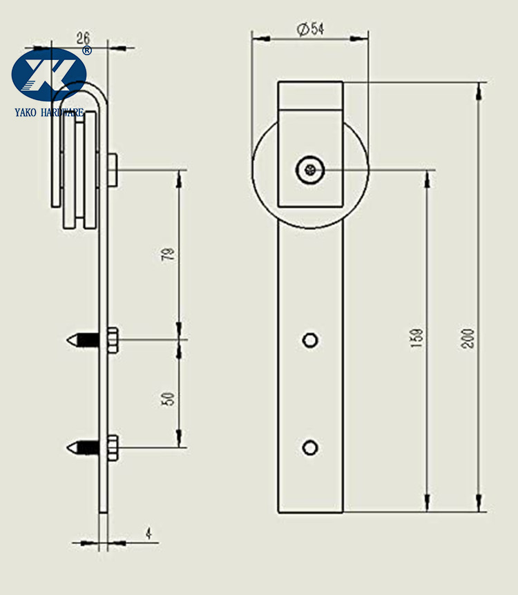 Strofinato Bronze Barn Door Hardware