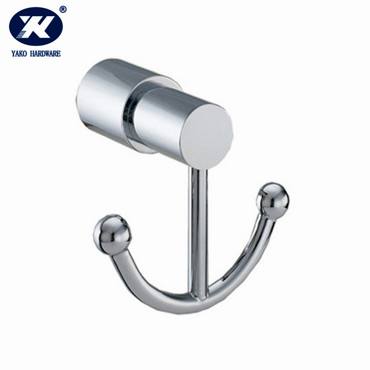 Silver stainless steel double hook