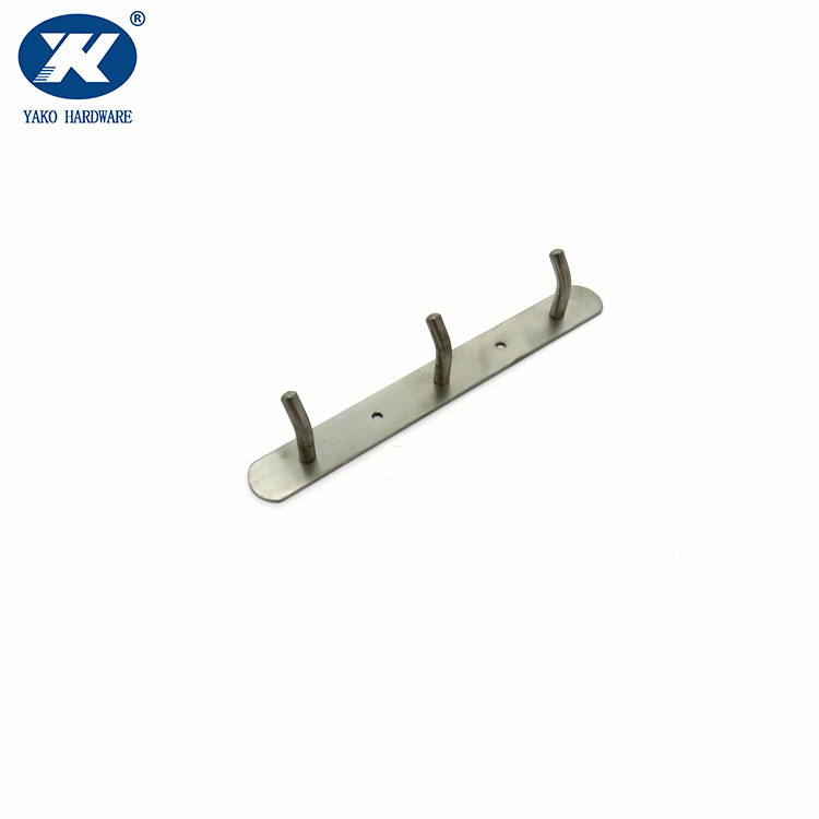 Wall mounted stainless steel triple hooks