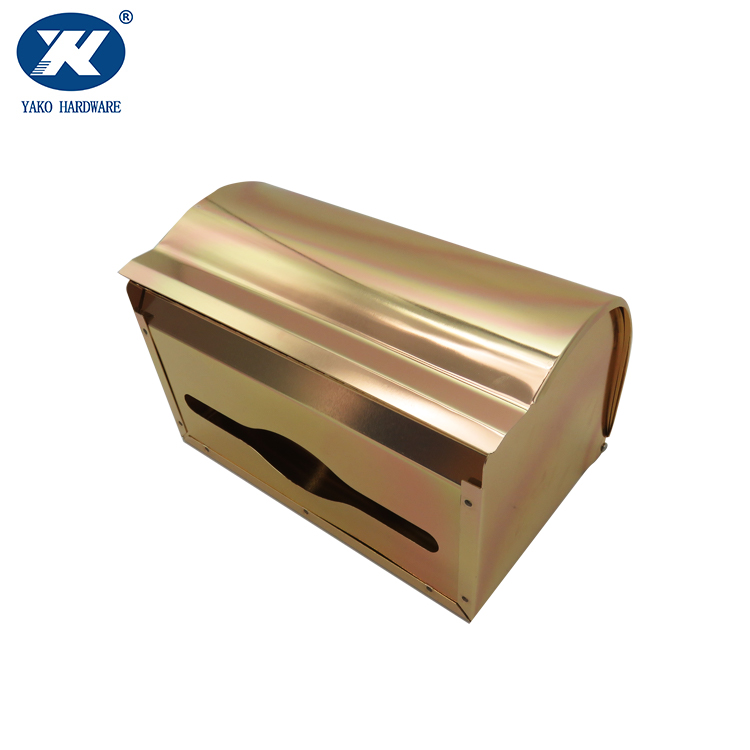 Golden plated  aluminum wall mounted tissue box