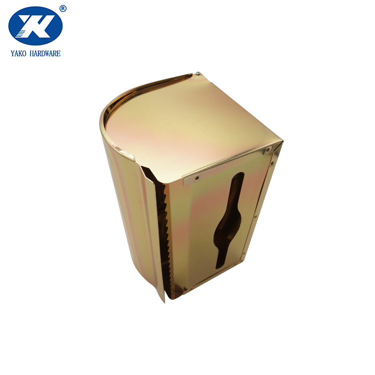 Golden plated  aluminum wall mounted tissue box