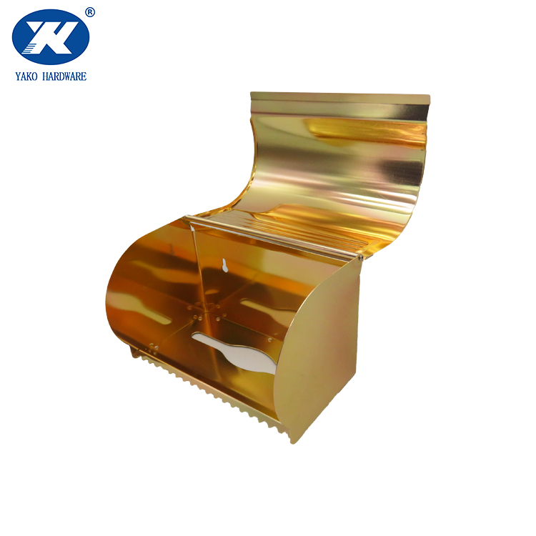 Golden plated  aluminum wall mounted tissue box