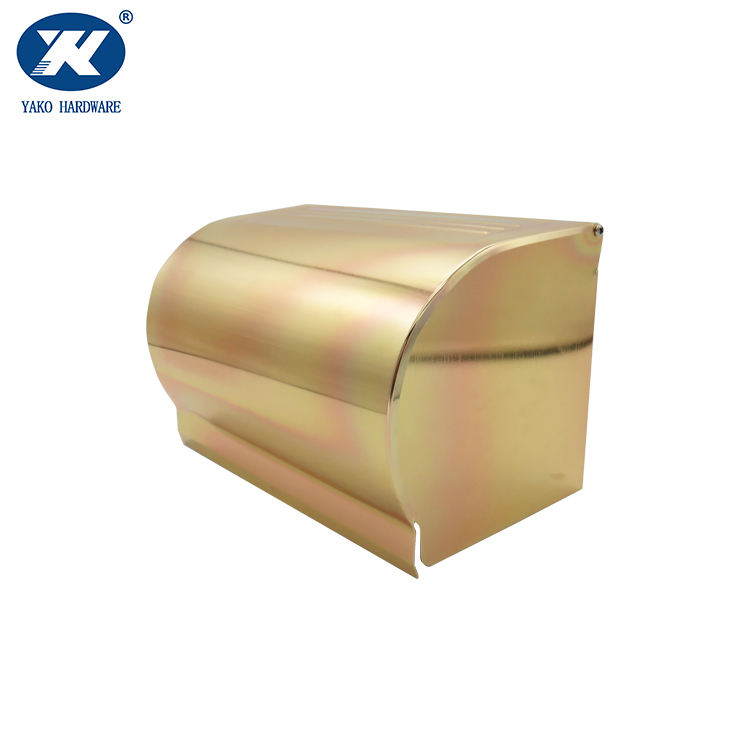 Golden plated  aluminum wall mounted tissue box