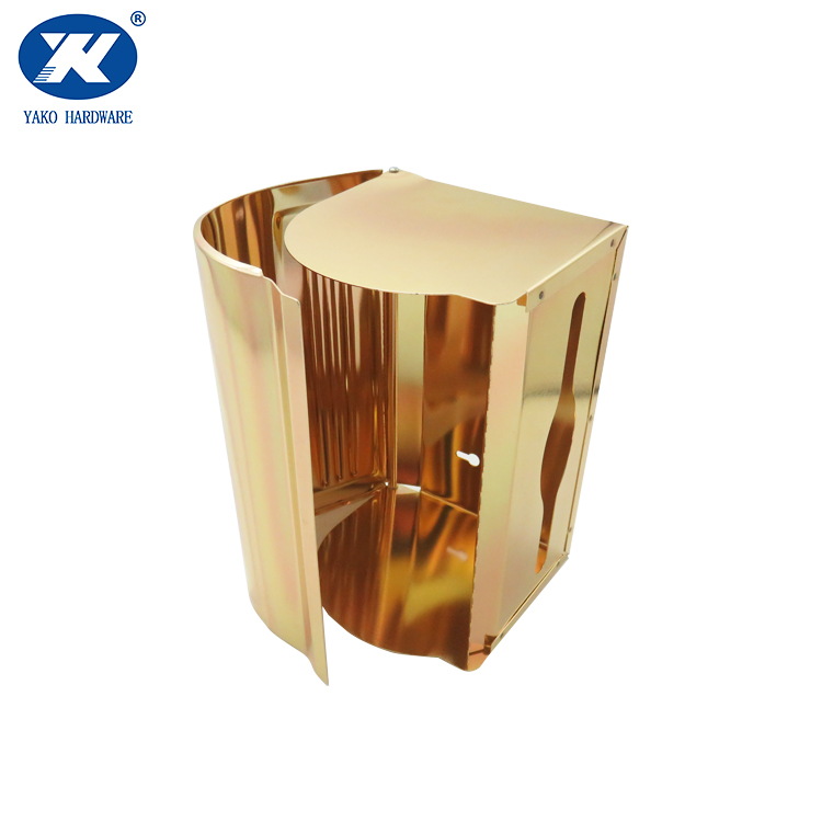 Golden plated  aluminum wall mounted tissue box