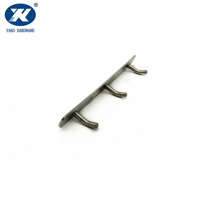 Wall mounted stainless steel triple hooks