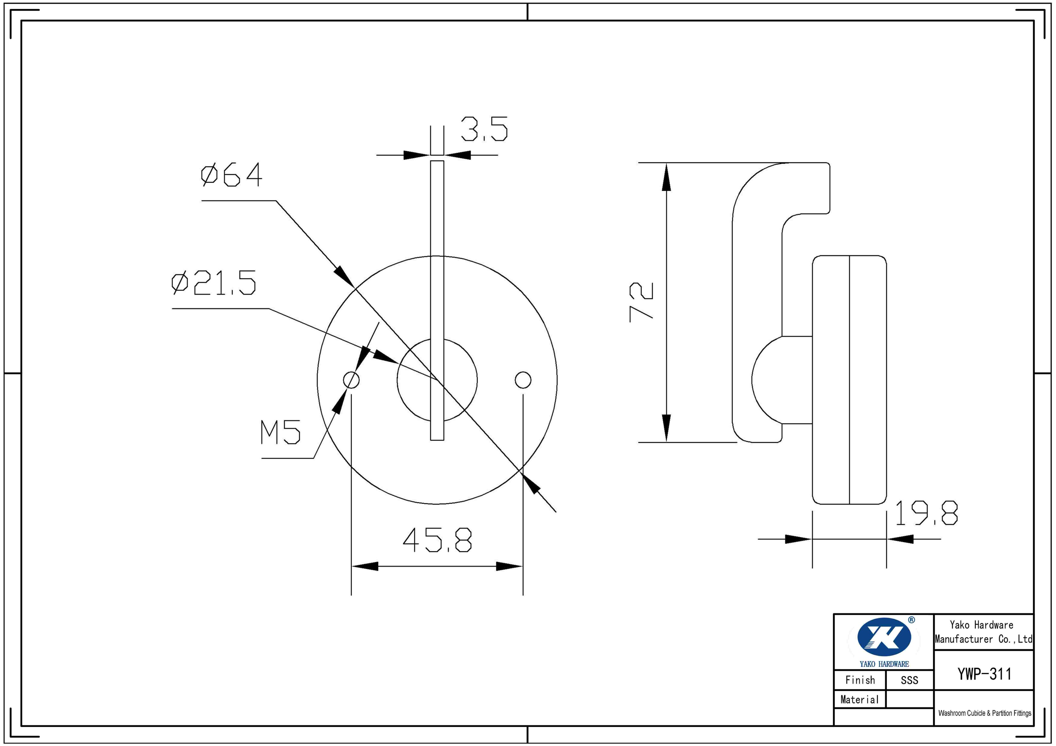 Black Thumb Turn Lock